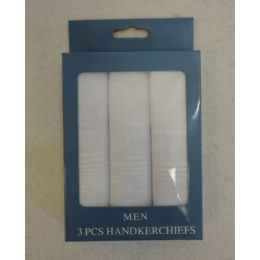 48 Wholesale 3 Pack Men's Handkerchiefs [white]