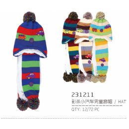72 Wholesale Assorted Color Children's Hat