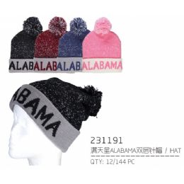48 Pieces Alabama Winter Hat - Fashion Winter Hats