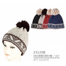 48 Pieces Printed Winter Hat - Fashion Winter Hats