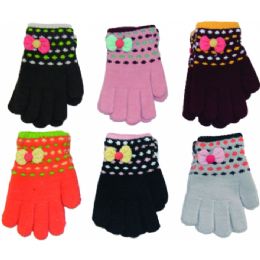 72 Pairs Kids Assorted Color Winter Gloves - Kids Winter Gloves