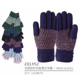 72 Pairs Men's Winter Gloves - Knitted Stretch Gloves