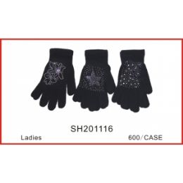 96 Wholesale Ladies Printed Gloves