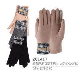 48 Wholesale Lady's Winter Touch Glove With Button