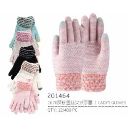 60 Pairs Lady's Assorted Color Glove - Knitted Stretch Gloves
