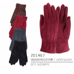 60 Pairs Ladies Suede - Winter Gloves
