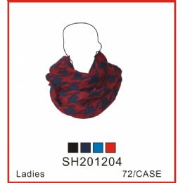 72 Wholesale Lady's Assorted Color Infinity Scarf
