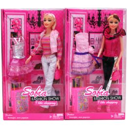 24 Pieces Bendable Sofi Doll With Accessories In Window Box - Dolls