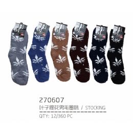 144 Wholesale Men's Assorted Color Fuzzy Socks Size 10-13