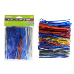144 Pieces Metallic Twist Tie 600pc Asst - Craft Kits
