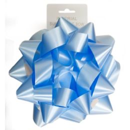 96 Units of 9 Inch Bow Blue - Bows & Ribbons