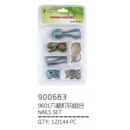 144 Wholesale Light Hook Set 6