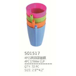 72 Units of Straw Cup 4 Piece - Disposable Cups