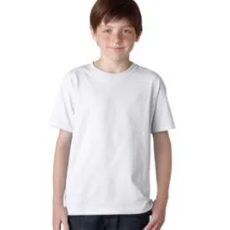 60 Pieces White Poly Cotton Youth Jerzees T Shirt - Boys T Shirts