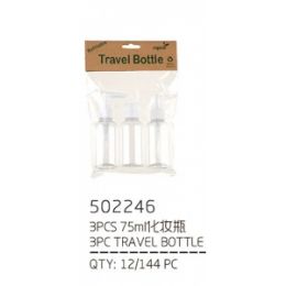 144 of 3 Piece Cosmetic Bottles