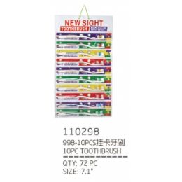72 Units of 10 Piece Toothbrush - Toothbrushes and Toothpaste