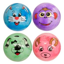 144 Wholesale Marble Pvc Ball With Animal Face
