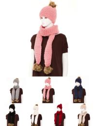24 Wholesale Winter 2 Piece Hat And Scarf Set