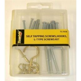 96 Pieces Self Tapping, L-Type Screw And Hooks - Drills and Bits