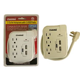24 of 3 Outlet Adapter With 2 Usb Port