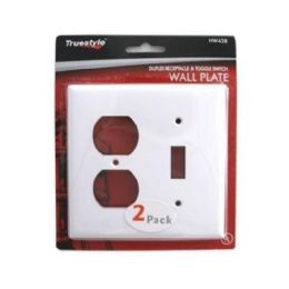 96 Wholesale 2pc Wht Toggle Wall Plate 4.5x4.5