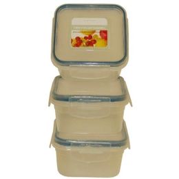 96 Wholesale 3pack Square Storage Container
