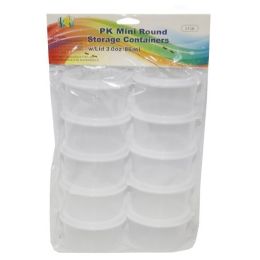 96 Pieces 10 Pack Round Mini Container - Storage Holders and Organizers