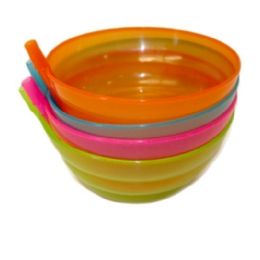 96 Pieces 4 Piece Bowl With Straw 12.8cm - Plastic Bowls and Plates