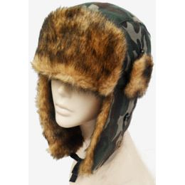 36 Units of Camouflage Aviator Hat - Trapper Hats