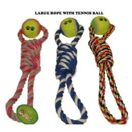 120 Wholesale Double Loop Rope With Tennis Ball Dog Toy