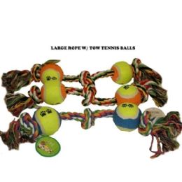 120 Wholesale Knotted Rope With 2 Tennis Ball