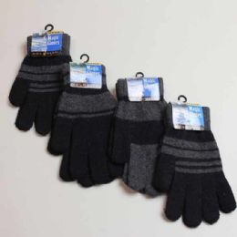 60 Wholesale Mens Gloves - Asst Stretch Winter