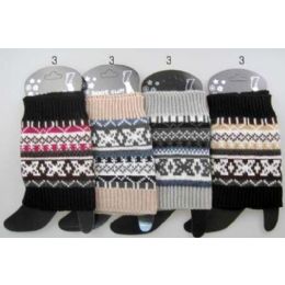12 Pairs Wholesale MultI-Color Patterned Knitted Boot Topper Leg Warmers - Womens Leg Warmers