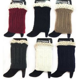 12 Pairs Braid Knitted Solid Color Boot Topper Leg Warmer Lace - Womens Leg Warmers