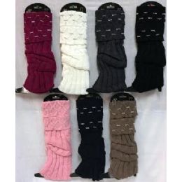 36 Wholesale Wholesale Knitted Boot Toppers Leg Warmers With Rhinestone