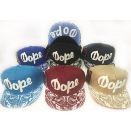 48 Wholesale Wholesale Snap Back Flat Bill Dope With Paisley Print Hat