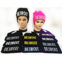 Winter Knitted Beanie Hat Detroit Toboggan Hat