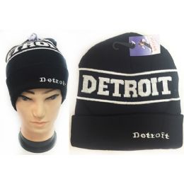 36 Wholesale Wholesale Winter Knitted Beanie Hat Detroit Toboggan Hat