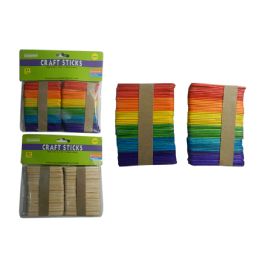 144 Bulk Assorted Color Craft Sticks