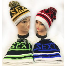 48 Wholesale Wholesale Winter Knitted Beanie Hat Sexy Assorted Colors