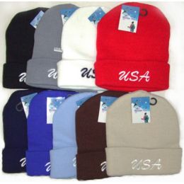 96 Pieces Usa Ski/beanie Cap - Winter Beanie Hats