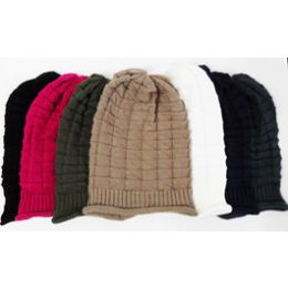 24 Pieces Long Beanie W. Roll Rim - Winter Beanie Hats