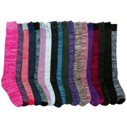 180 Pairs Womens Marled Color Knee High Socks - Womens Knee Highs