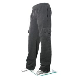 24 Pieces Men's Cargo Sweat Pants 90% Poly 10% Cotton - Mens Sweatpants