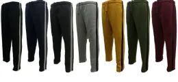 12 Wholesale Men's Fashion Fleece Sweatpants In Black (S-Xl)
