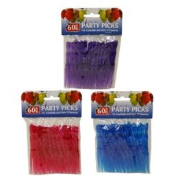 144 Pieces 60 Pack Party Picks Asst Colors - Party Novelties