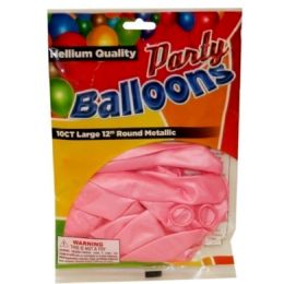 120 Pieces 10pc Pearlized Pink Balloons - Balloons & Balloon Holder