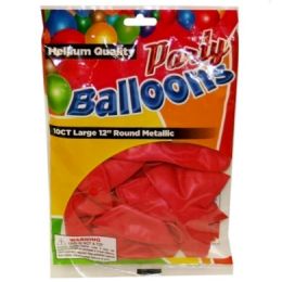 120 Pieces 10pc Pearlized Red Balloons - Balloons & Balloon Holder