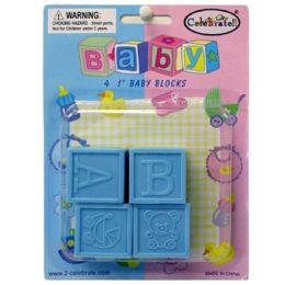 144 Units of Baby Favor Baby Blocks 4ct 1 Inch - Baby Shower