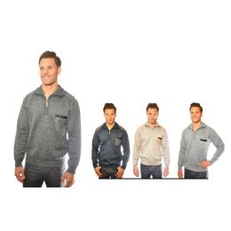 24 Pieces 1/4 Zip Fancy Sweater 100% Acrylic - Mens Sweat Shirt